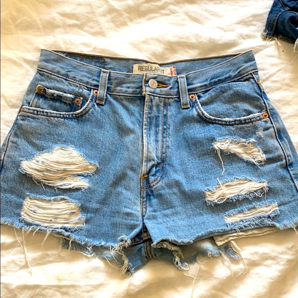 Levi’s cutoff shorts with rips
